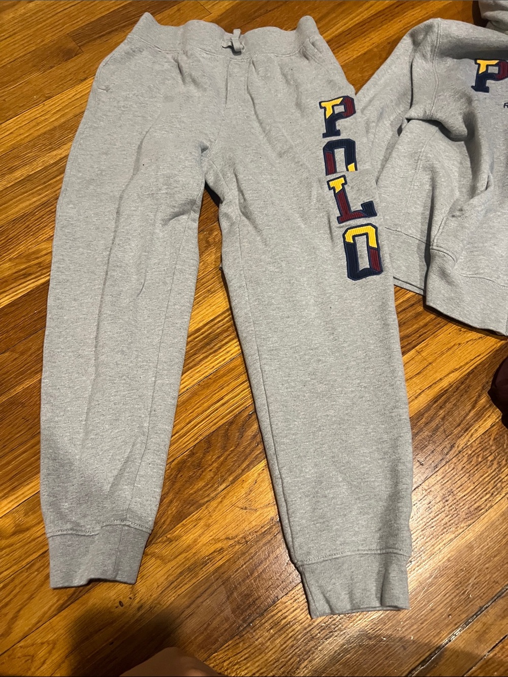 Polo by Ralph Lauren Kids' Gray Zip Hoodie Jacket, pants and Nike long sleeve - Picture 5 of 7